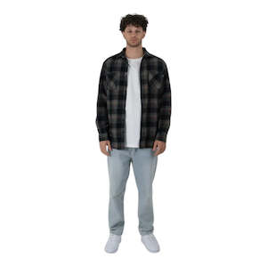 Shirts: Crate Mason Flannel Shirt - Black/Navy/White