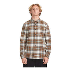 Volcom Caden Plaid Shirt - Dark Earth
