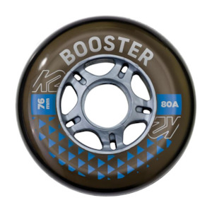 Roller Parts: K2 Booster Wheels + Bearings 76mm - 80a - Smoke x8 Pack + ILQ5