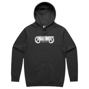 Sweatshirts: Cheapskates Stencil OG Hood - White Print - Coal
