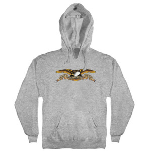 Sweatshirts: Anti Hero Youth Eagle Hood Grey Heather