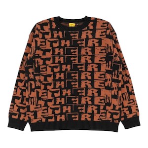 There Torn Jacquard Knit Sweater - Black/Brown