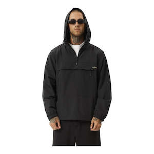 Jackets Vests: Afends System Recycled Spray Anorak Jacket - Black