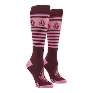 Riding Socks: Volcom Women’s Striker Wool Blend OTC Sock - Burgundy