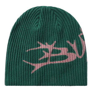 Beanies Scarves: Bututer Scrawling Skull Beanie - Forest