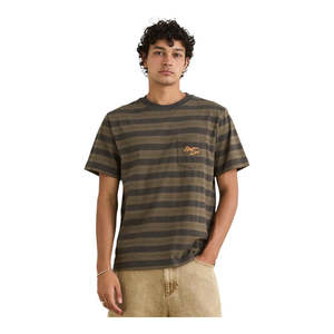 Rhythm Vintage Jacquard Stripe Tee - Olive