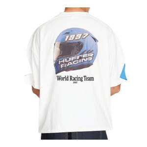 Clothing: Huffer Block Crop Tee 220/Pit Stop - Chalk