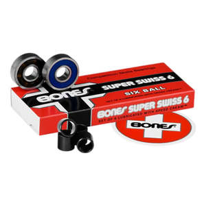 Skateboard Parts: Bones Super Swiss 6 Ball Bearings - 8 Pack