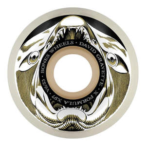 Skateboard Parts: Bones X Formula Wheels Gravette Salmon Widecut V6 - 97A