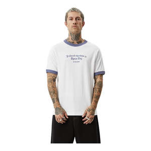 Sale: Afends Byron Trip Ringer Tee - White