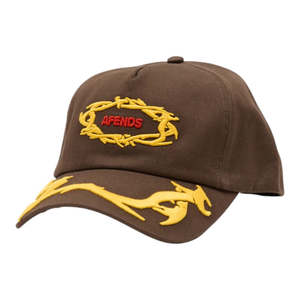 Afends Rocked Five Panel Cap - Coffee