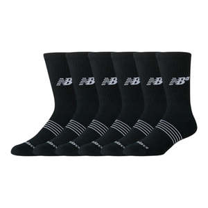 Accessories: New Balance Numeric Active 6 Pack Crew Sock - Black