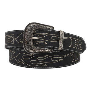 Butter Flame Stitch Belt - Black