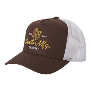 Accessories: Brixton Tolman Netplus Trucker Cap - Pinecone/Brown/White