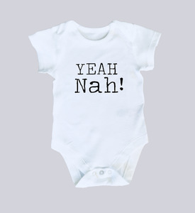 Personalised Baby Yeah Nah Onesie Cheeky Monkeys