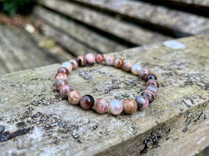 Rhodochrosite and Pearl Bracelet | by Lynaire Kibblewhite