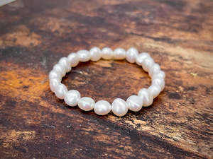 Bracelets: Freshwater Pearl Bracelet | Cream | Baroque 8-9mm