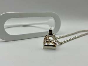 Pendants: MEDIUM+ Stirrup Pendant with Jumping Horse and Rider