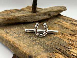 Stockpins: Tie Slide with Horsehair Shoe