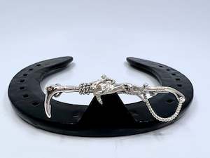 Stockpins: Hunt Whip Stockpin | Small | with Jumping Horse