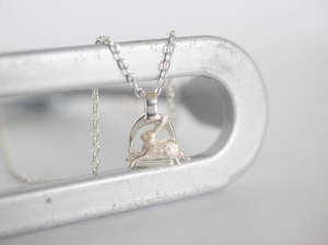 MINI Stirrup Pendant | Running Hare