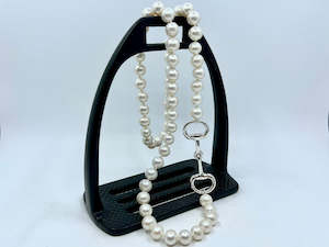 Snaffle Pendants: Freshwater Pearls with Large Snaffle Detail