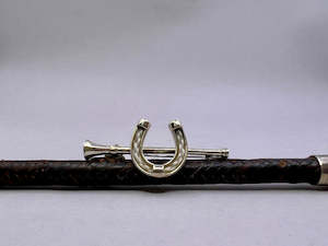 The Horsehair Collection: Horn with Horsehair Horseshoe Stockpin