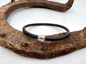 Shoe And Nail Bangles: Noir Bangle | Mini Barrell with Horseshoe Charm