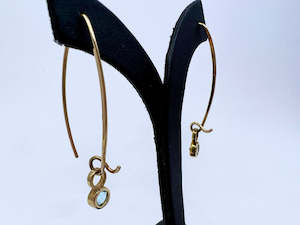 Nnht Earrings: Blue Topaz Wire Drop Earrings | 9ct Yellow Gold