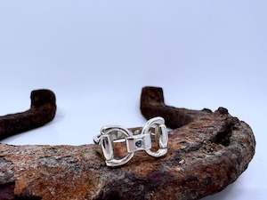Snaffle Bit Ring with Gemstone | Small