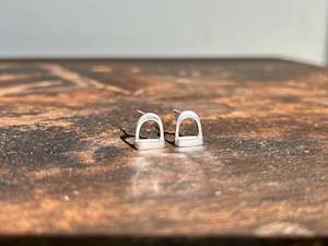 Earrings: Small Stirrup Stud Earrings