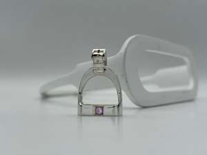 JUMBO Stirrup Pendant | with Gemstones