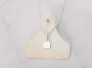 Small Cow Ear Tag Pendant and Chain Set
