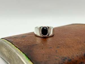 Rings: Black Sapphire Tapered Band Ring