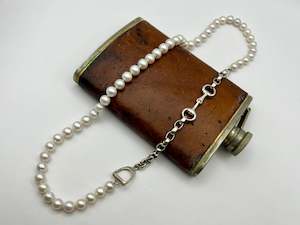Chains: Freshwater Pearls with Snaffle and Stirrup Belcher Chain