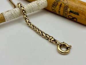 9ct Gold Chains: 9ct Yellow Gold Foxtail Bracelet | Preloved