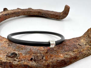 Noir Bangle | Mini Buckle Charm