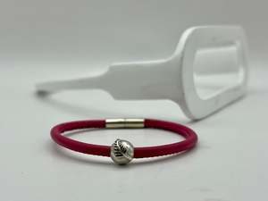 Bracelets: Round Leather Bracelet | with Silver Fern Charm