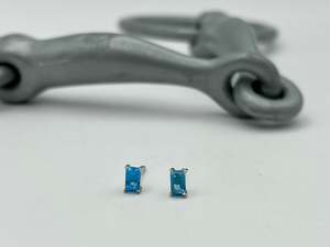 Earrings: Blue Topaz Stud Earrings | 5x3mm
