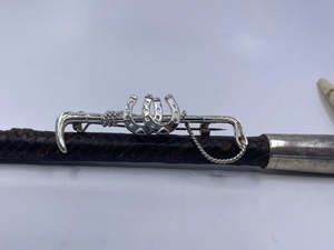 Stockpins: Hunt Whip Stockpin | Large | with Double Horseshoe