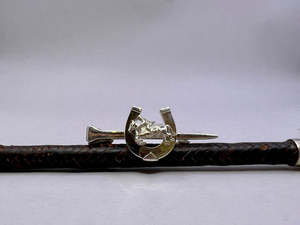 Stockpins: Horseshoe Nail with Tallyho Jumper on Shoe Stockpin