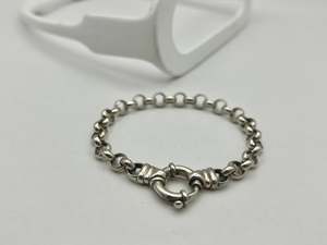 Sterling Silver Bracelet with 16mm Bolt Clasp | Preloved