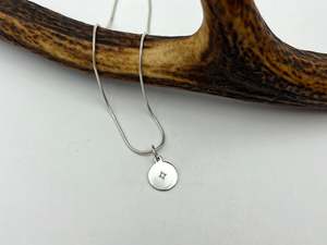 End Of Line Jewellery: Mini Disc Tag Pendant with CZ Stone and Chain Set | End of Line