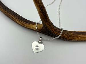 End Of Line Jewellery: Heart Tag Pendant with 12 Gauge Bullet End | End of Line