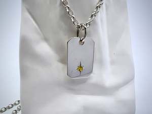 Tag Pendant with synthetic Citrine Stone | End of Line