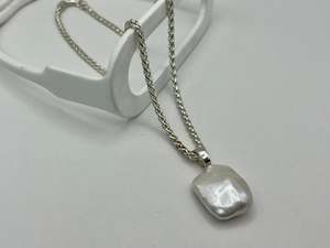 Baroque Freshwater Pearl Pendant | Jumbo Rectangular | End of Line
