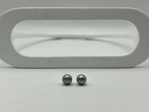 Grey Freshwater Button Pearl Earrings | Small 7mm