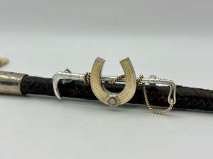 End Of Line Jewellery: Whip with Antique Horseshoe Stockpin