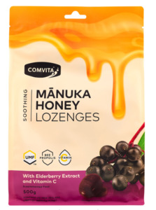 COMVITA MANUKA LOZENGES WITH ELDERBERRY 500G - CHEMi - NZ Health Supplements & Cosmetics