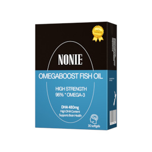 NONIE Omegaboost Fish Oil 96% Omega-3 DHA 480mg 30 Softgels